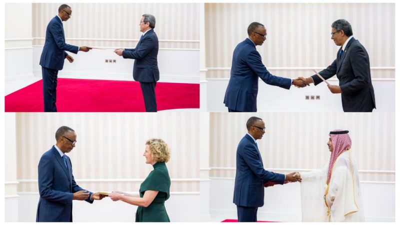 Diplomatie : 20 nouveaux ambassadeurs présentent leurs lettres de créance au président Kagame