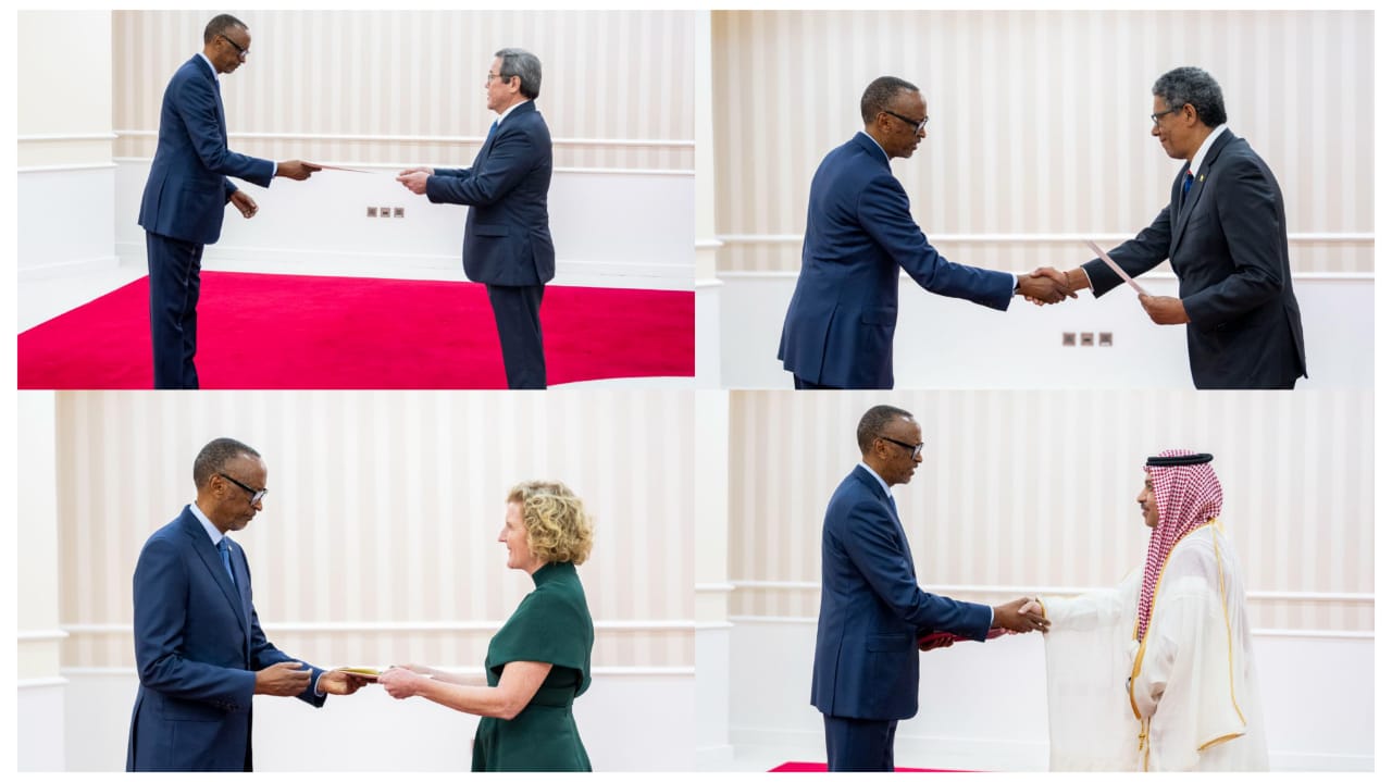 Diplomatie : 20 nouveaux ambassadeurs présentent leurs lettres de créance au président Kagame