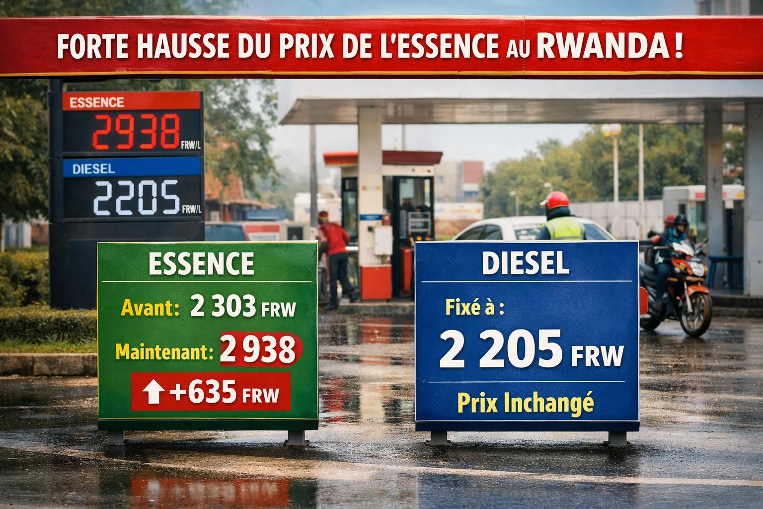 Hausse du prix de l’essence au Rwanda: le litre franchit la barre des 2 900 francs
