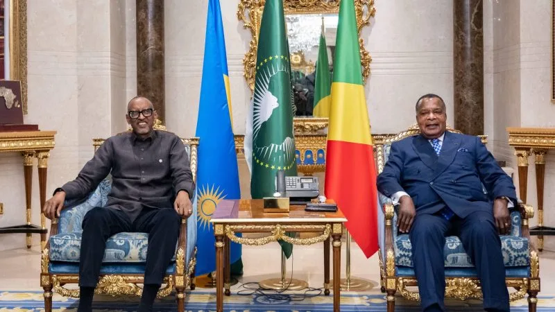 À Brazzaville, le president Paul Kagame échange avec Denis Sassou Nguesso à la veille de son investiture