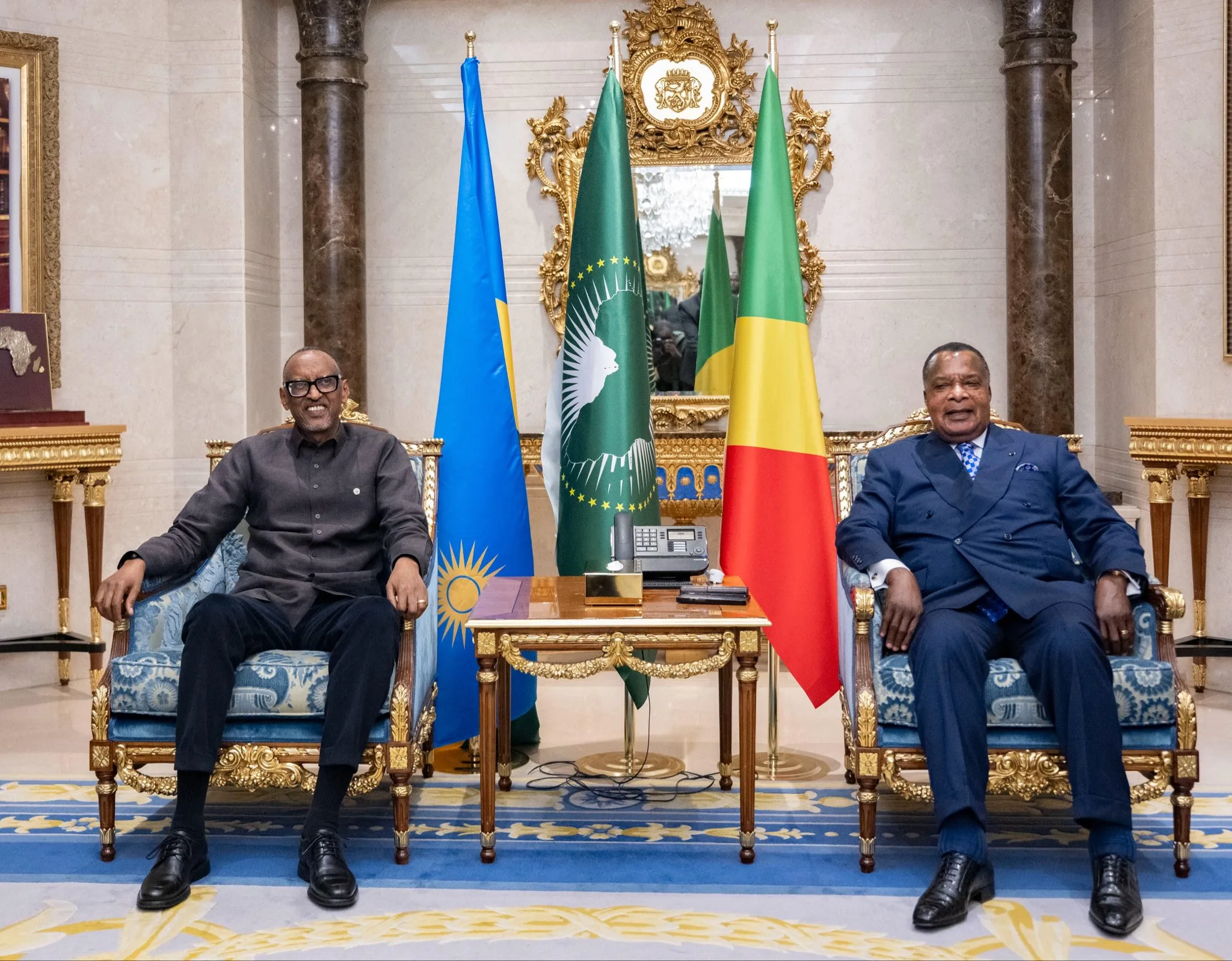 À Brazzaville, le president Paul Kagame échange avec Denis Sassou Nguesso à la veille de son investiture