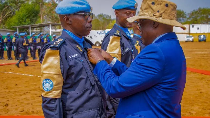Des policiers rwandais de maintien de la paix décorés de médailles de l’ONU pour leur service distingué au Soudan du Sud