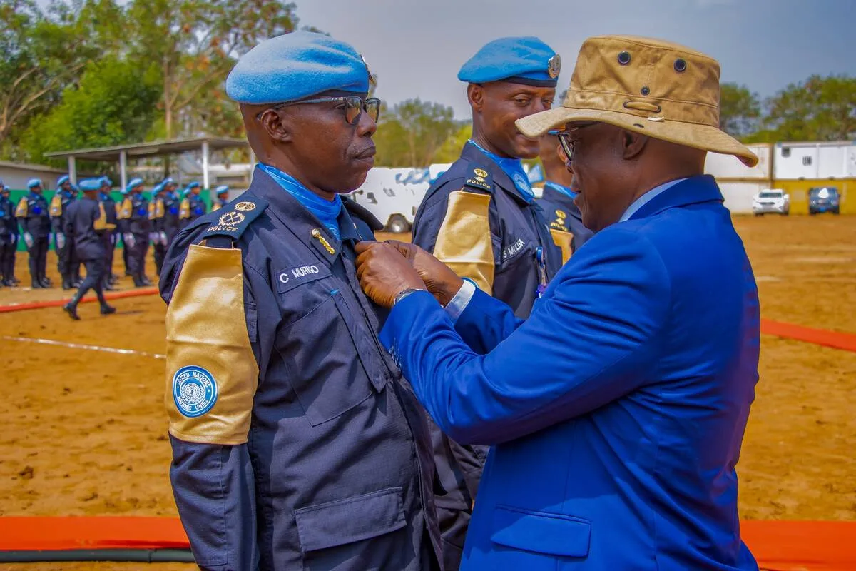 Des policiers rwandais de maintien de la paix décorés de médailles de l’ONU pour leur service distingué au Soudan du Sud